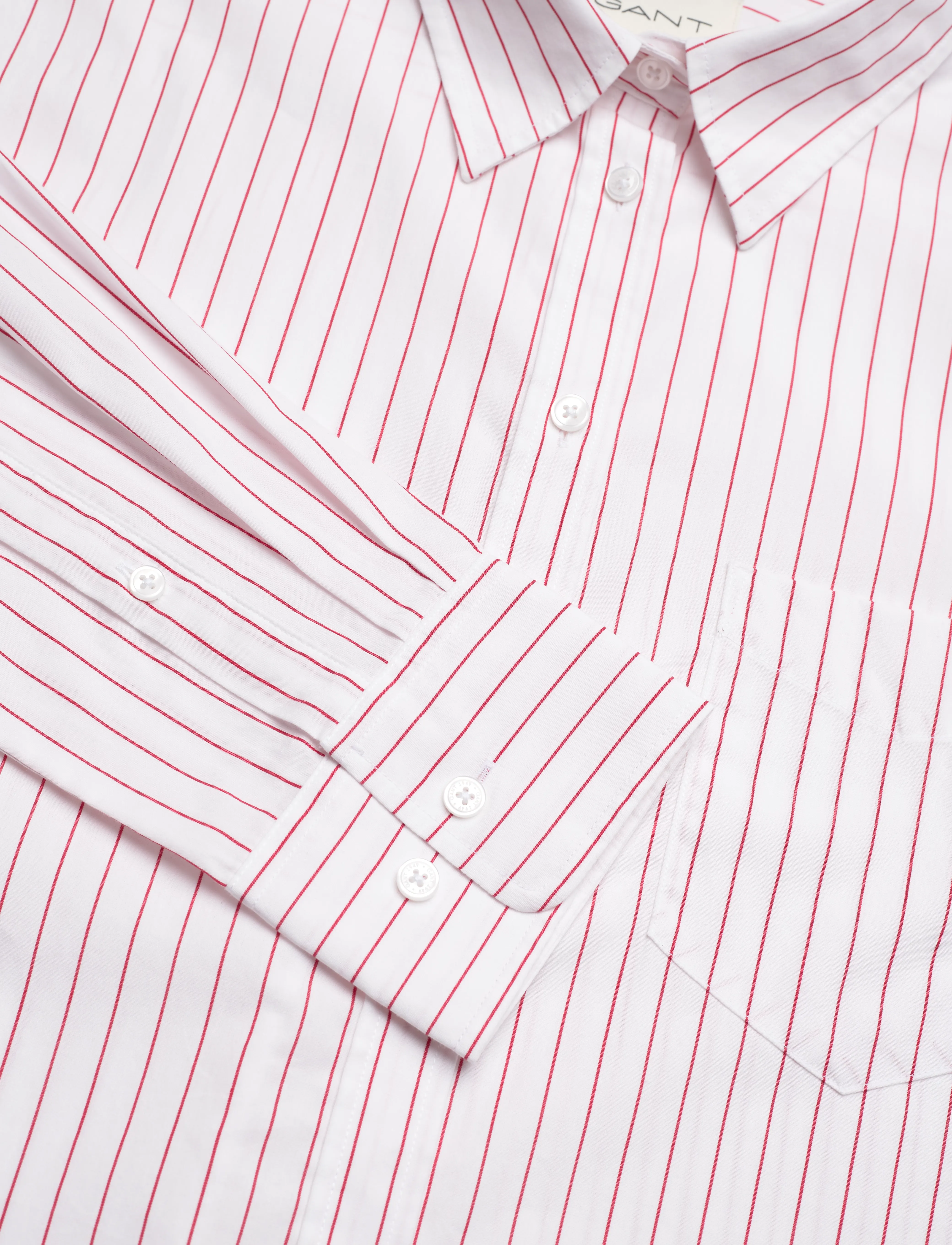 Gant - REL CLASSIC POPLIN STRIPED SHIRT - langærmede skjorter - bright red - 5