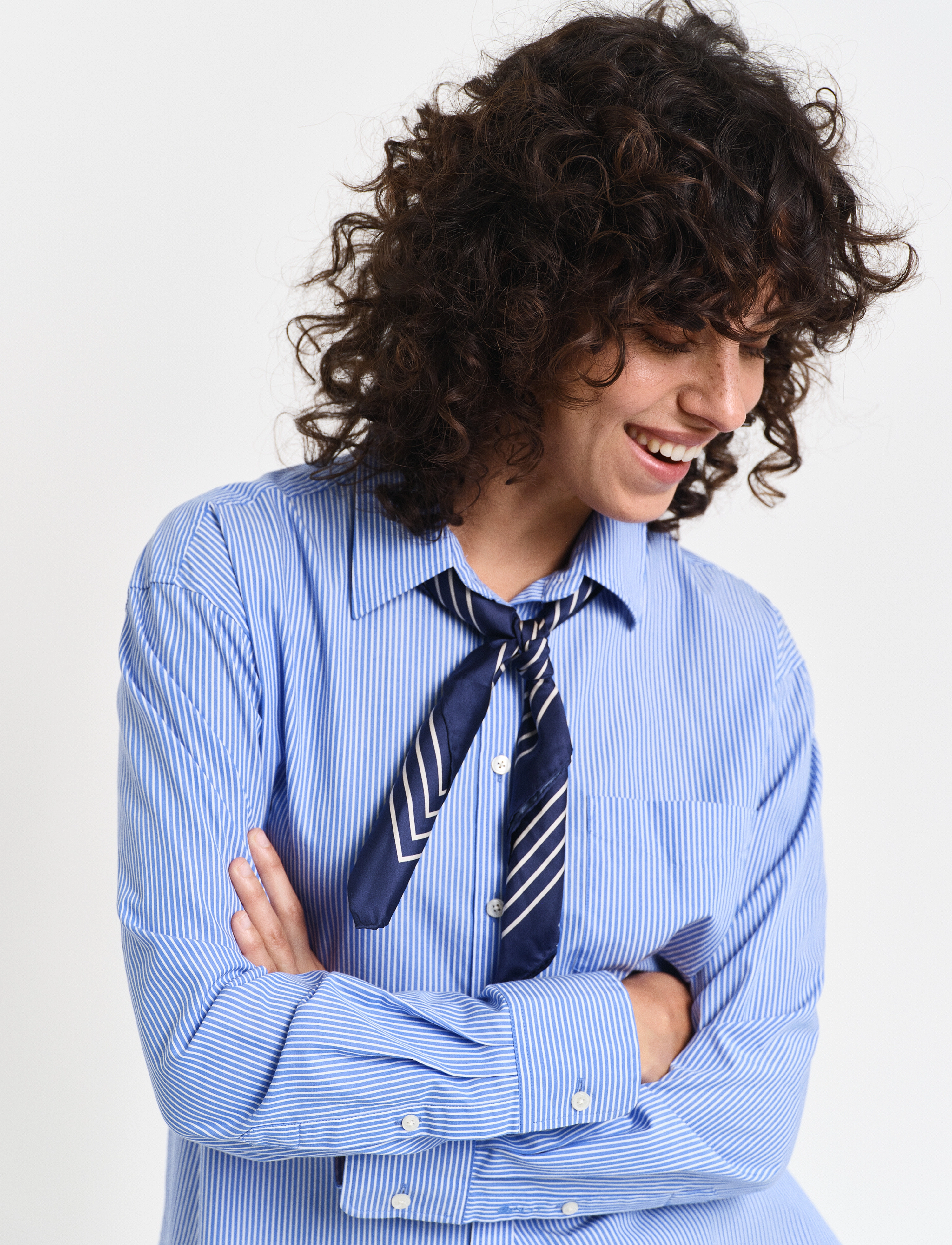 Gant - REL CLASSIC POPLIN STRIPED SHIRT - pikkade varrukatega särgid - clear sky - 4