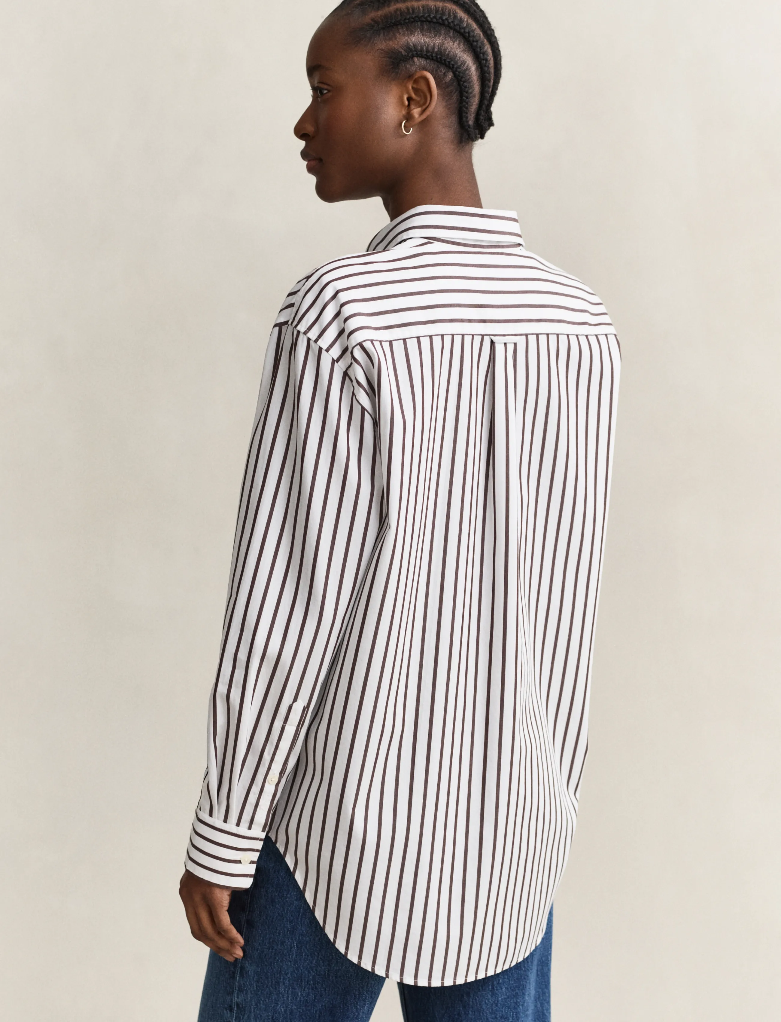 Gant - REL CLASSIC POPLIN STRIPED SHIRT - langärmlige hemden - deep brown - 2