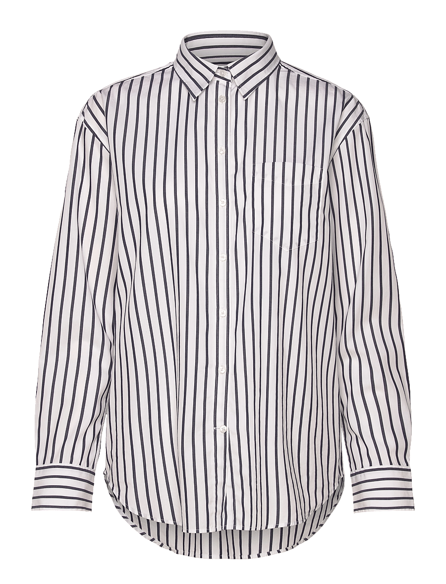Gant - REL CLASSIC POPLIN STRIPED SHIRT - langærmede skjorter - evening blue - 1