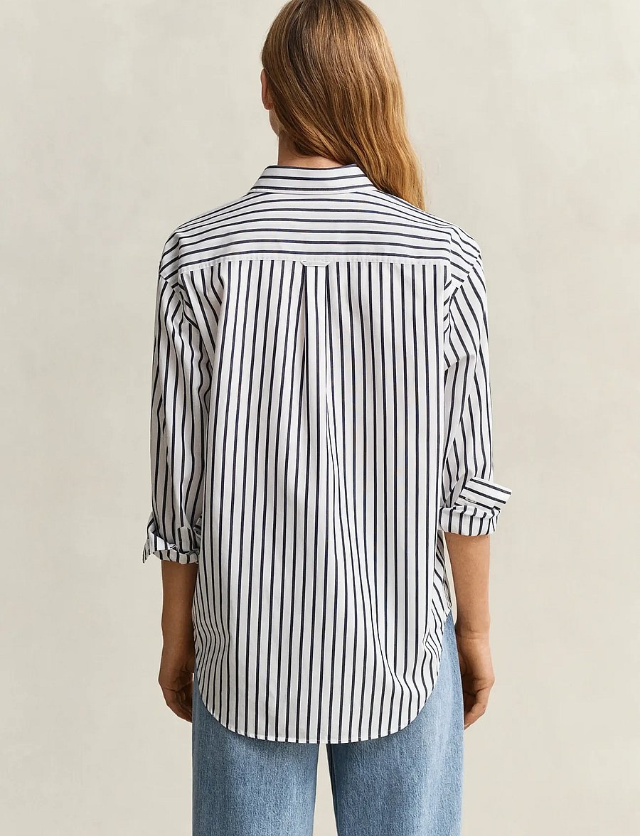 Gant - REL CLASSIC POPLIN STRIPED SHIRT - langærmede skjorter - evening blue - 3