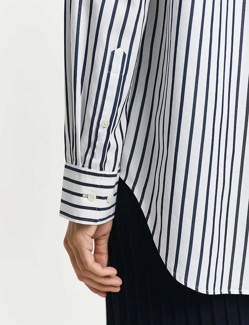 GANT - REL CLASSIC POPLIN STRIPED SHIRT - langärmlige hemden - evening blue - 4