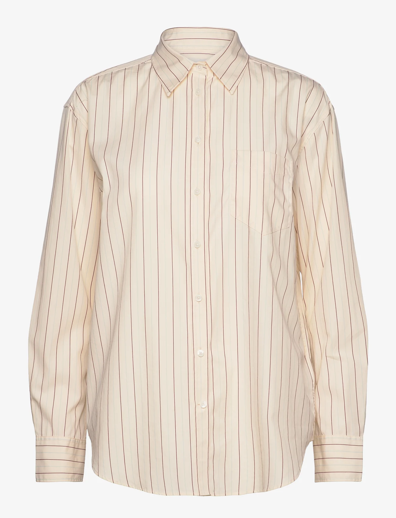 GANT - REL STRIPED POPLIN SHIRT - langærmede skjorter - linen - 0