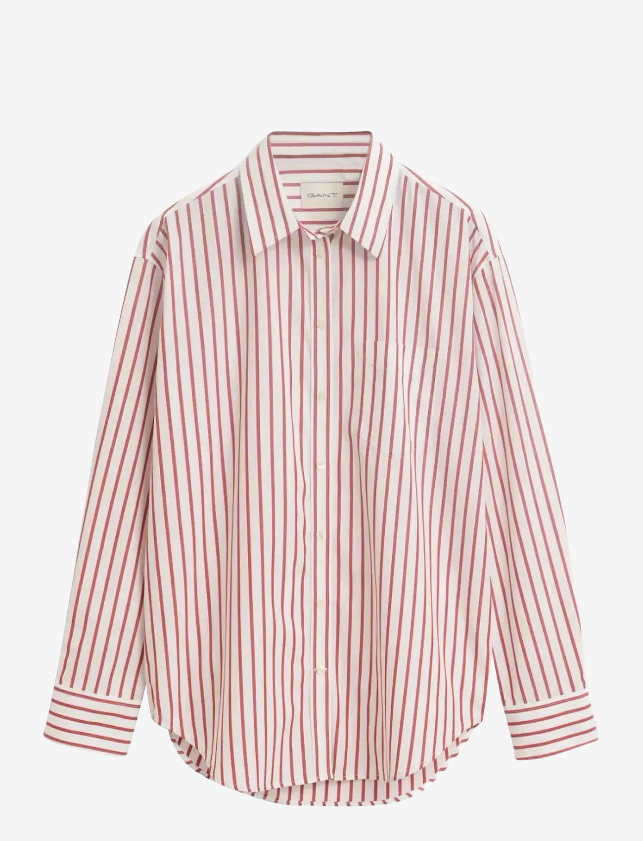 GANT - REL CLASSIC POPLIN STRIPED SHIRT - långärmade skjortor - modern rust - 1