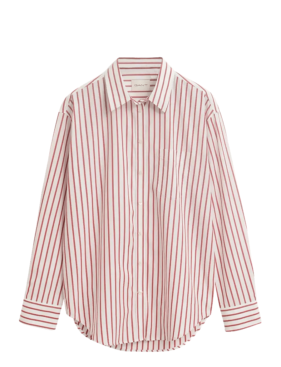 Gant - REL CLASSIC POPLIN STRIPED SHIRT - langærmede skjorter - modern rust - 1
