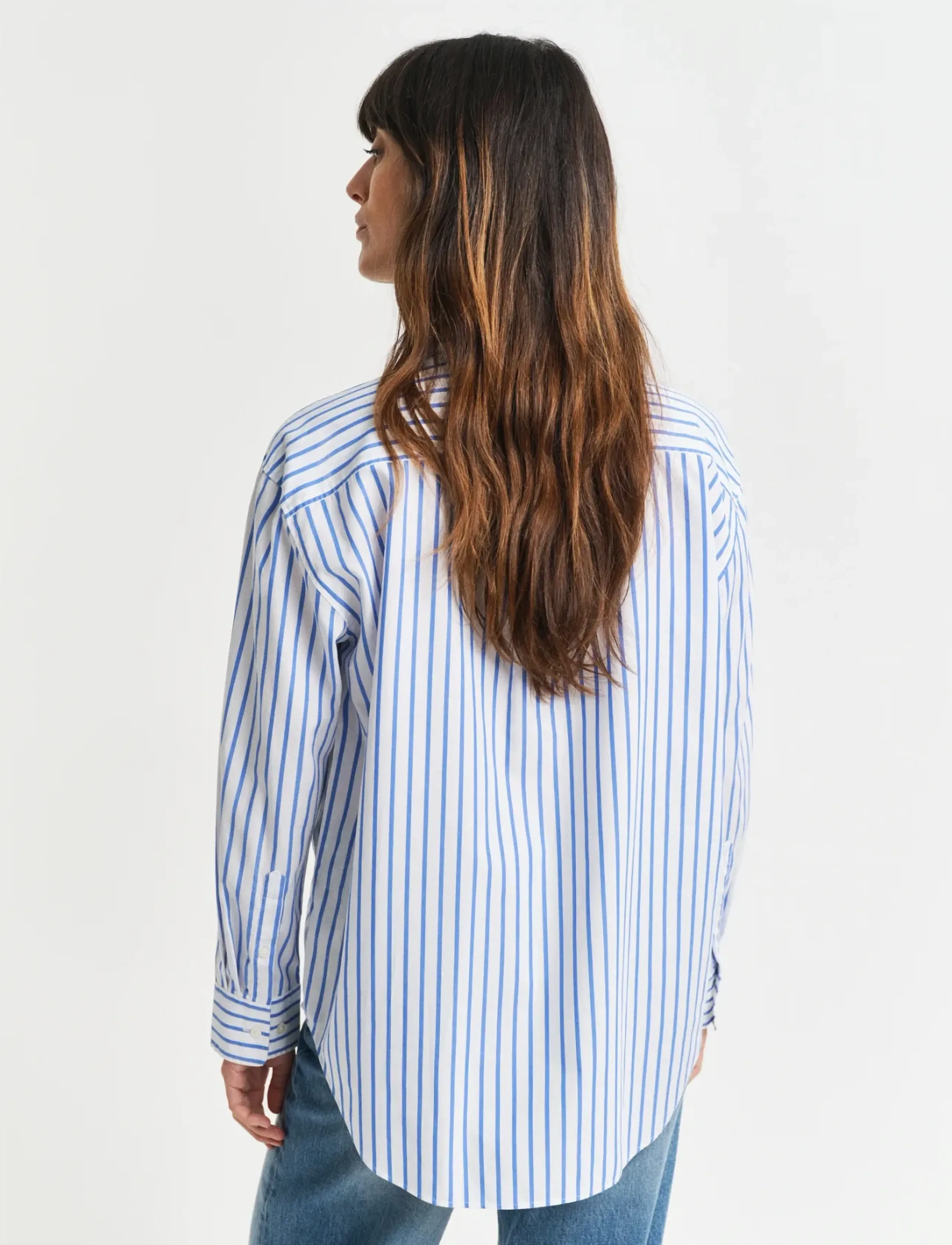 Gant - REL CLASSIC POPLIN STRIPED SHIRT - langærmede skjorter - perfect blue - 2
