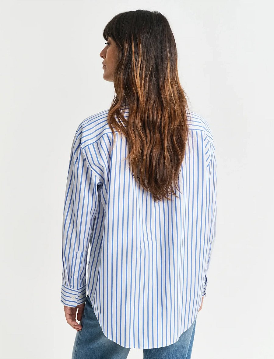 Gant - REL CLASSIC POPLIN STRIPED SHIRT - langærmede skjorter - perfect blue - 2