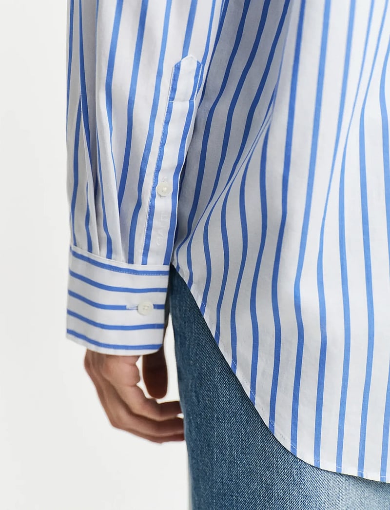 GANT - REL CLASSIC POPLIN STRIPED SHIRT - långärmade skjortor - perfect blue - 3