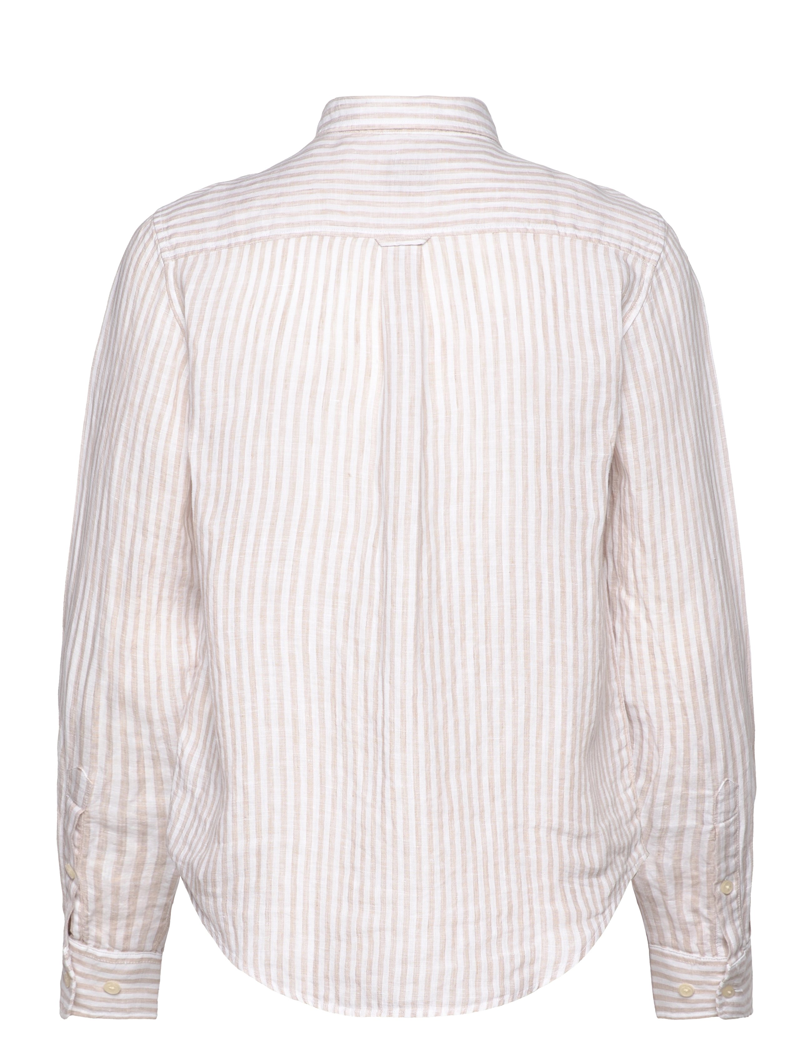 GANT - REG LINEN STRIPE SHIRT - dry sand - 1