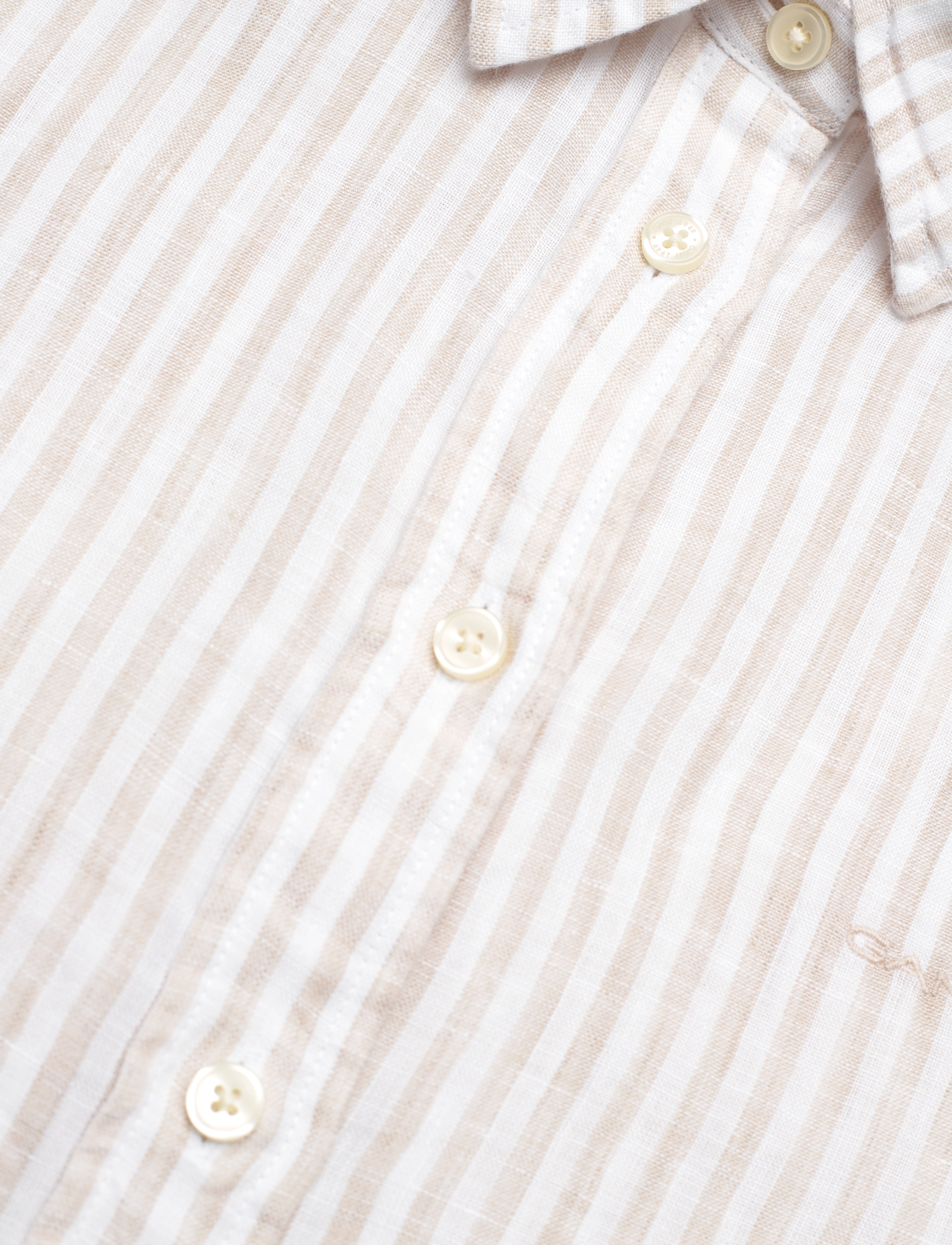 GANT - REG LINEN STRIPE SHIRT - dry sand - 2