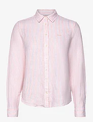 GANT - REG LINEN STRIPE SHIRT - langermede skjorter - guava orange - 0