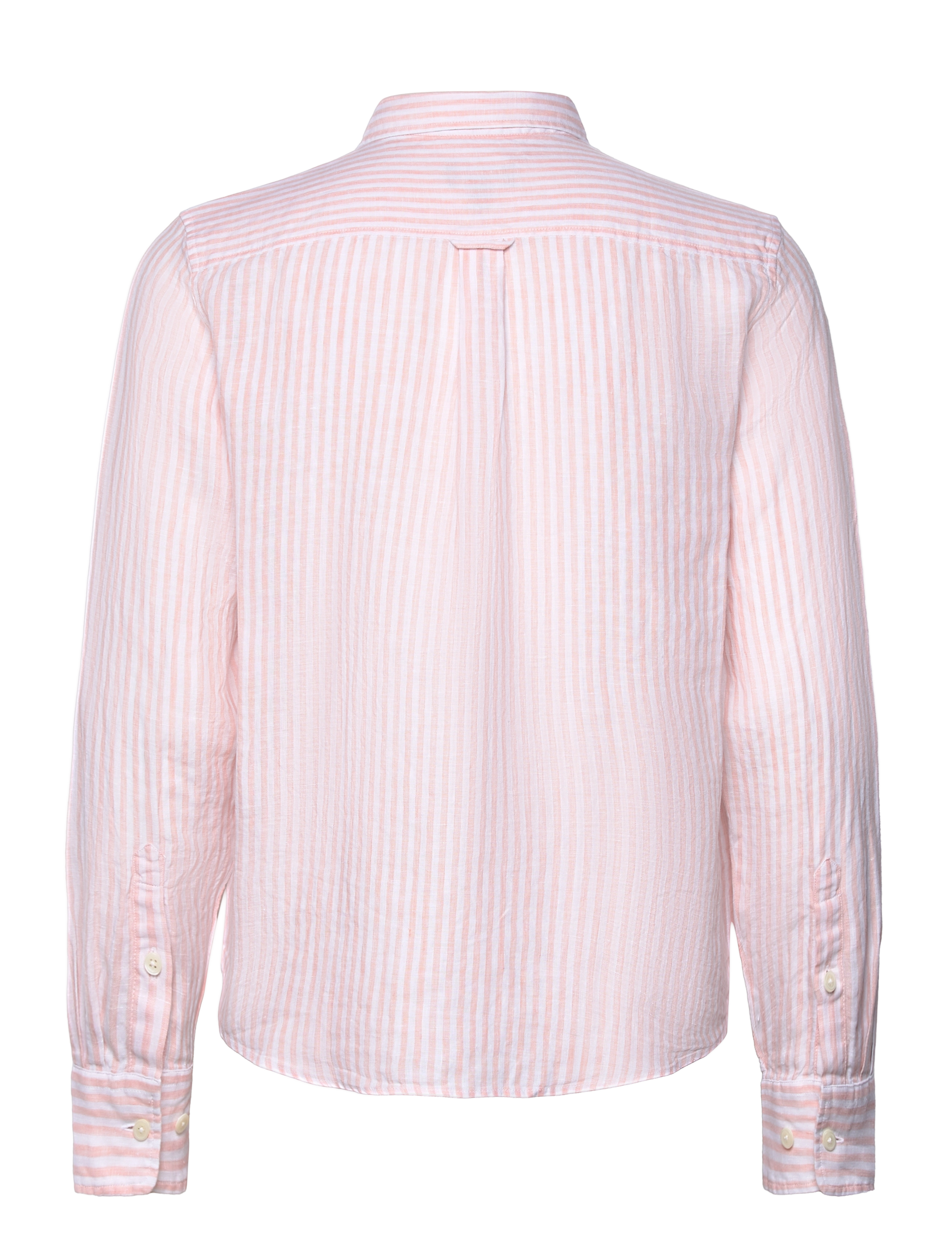 GANT - REG LINEN STRIPE SHIRT - guava orange - 1