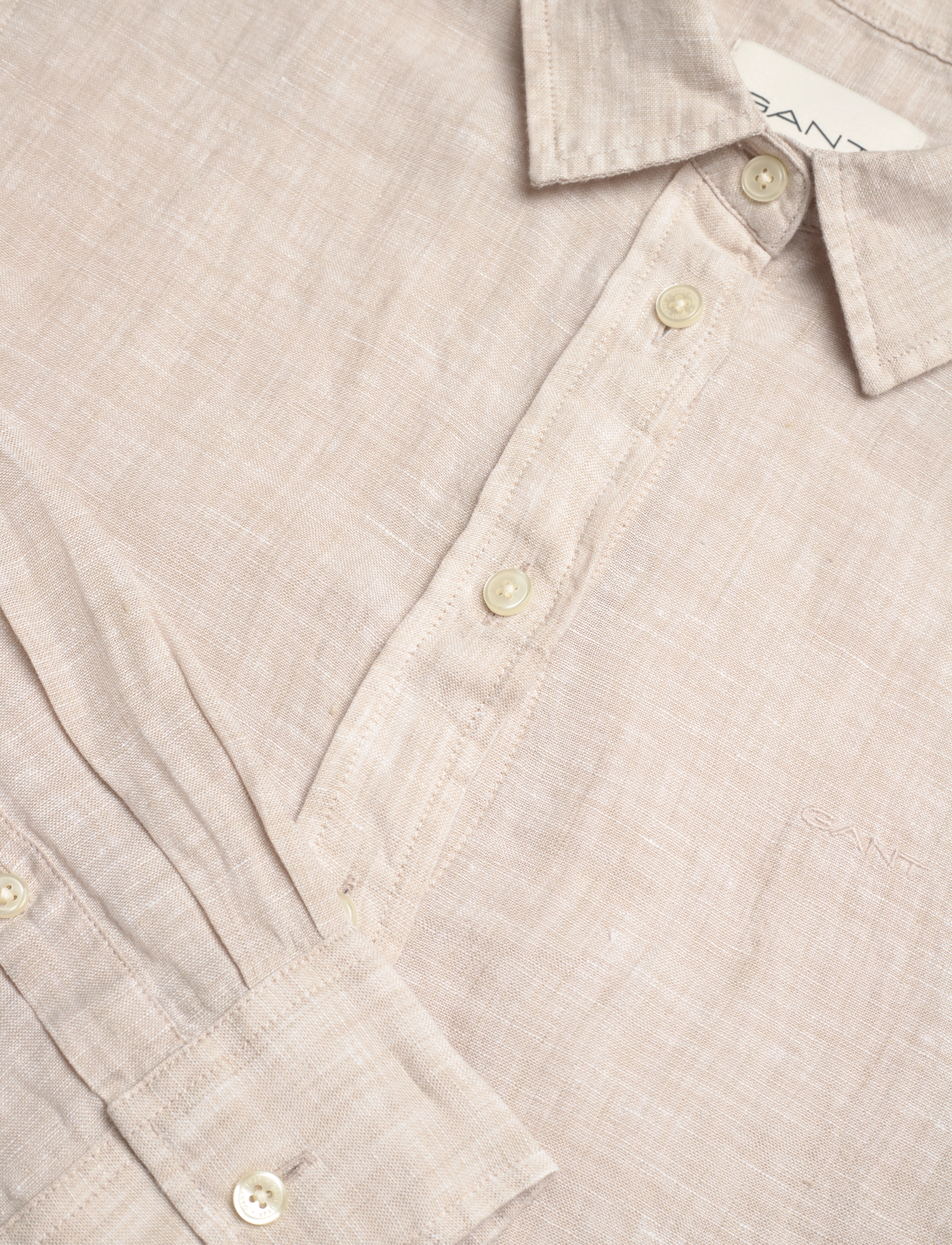 GANT - REG LINEN CHAMBRAY SHIRT - dry sand - 2