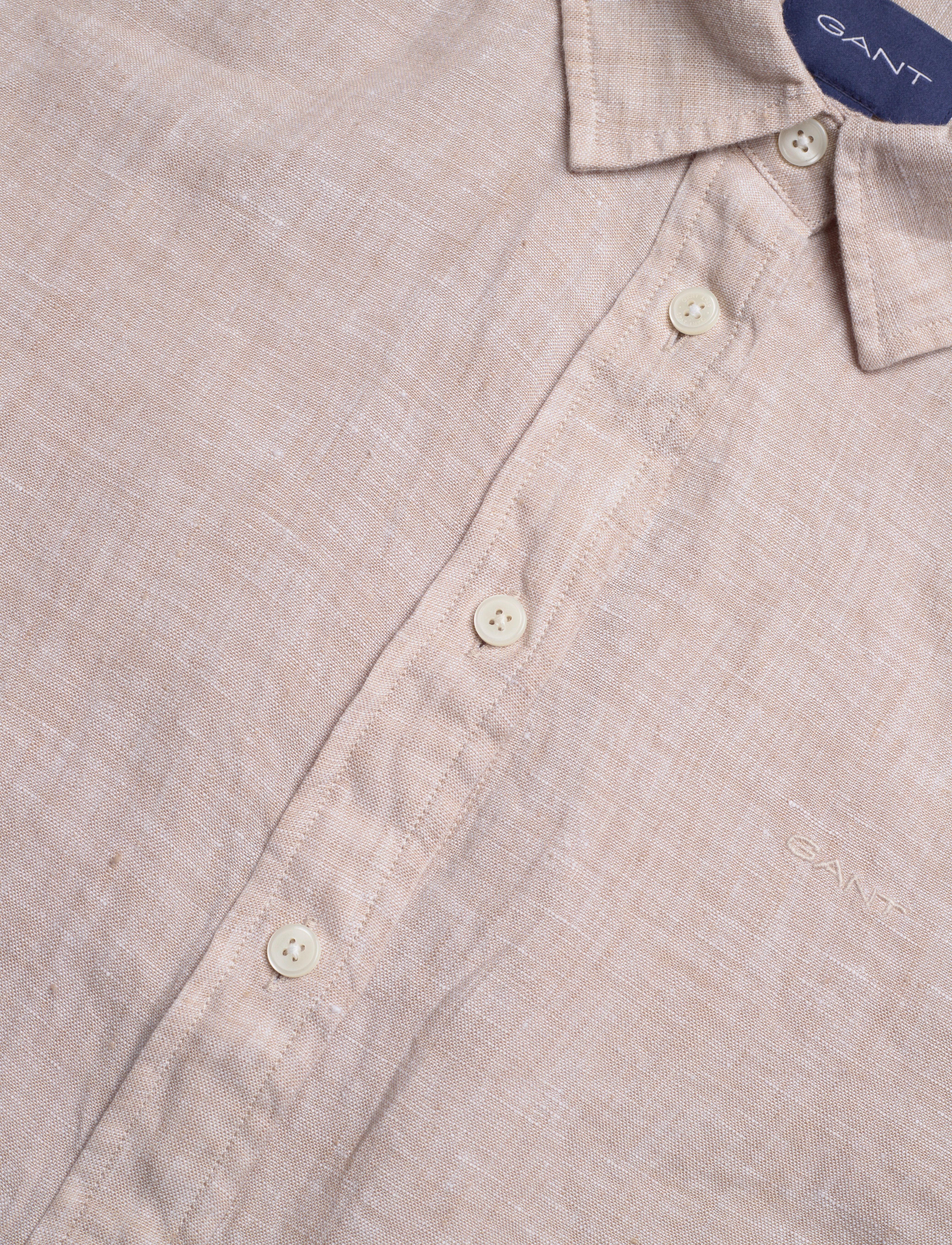 GANT - REG LINEN CHAMBRAY SHIRT - horn beige - 2