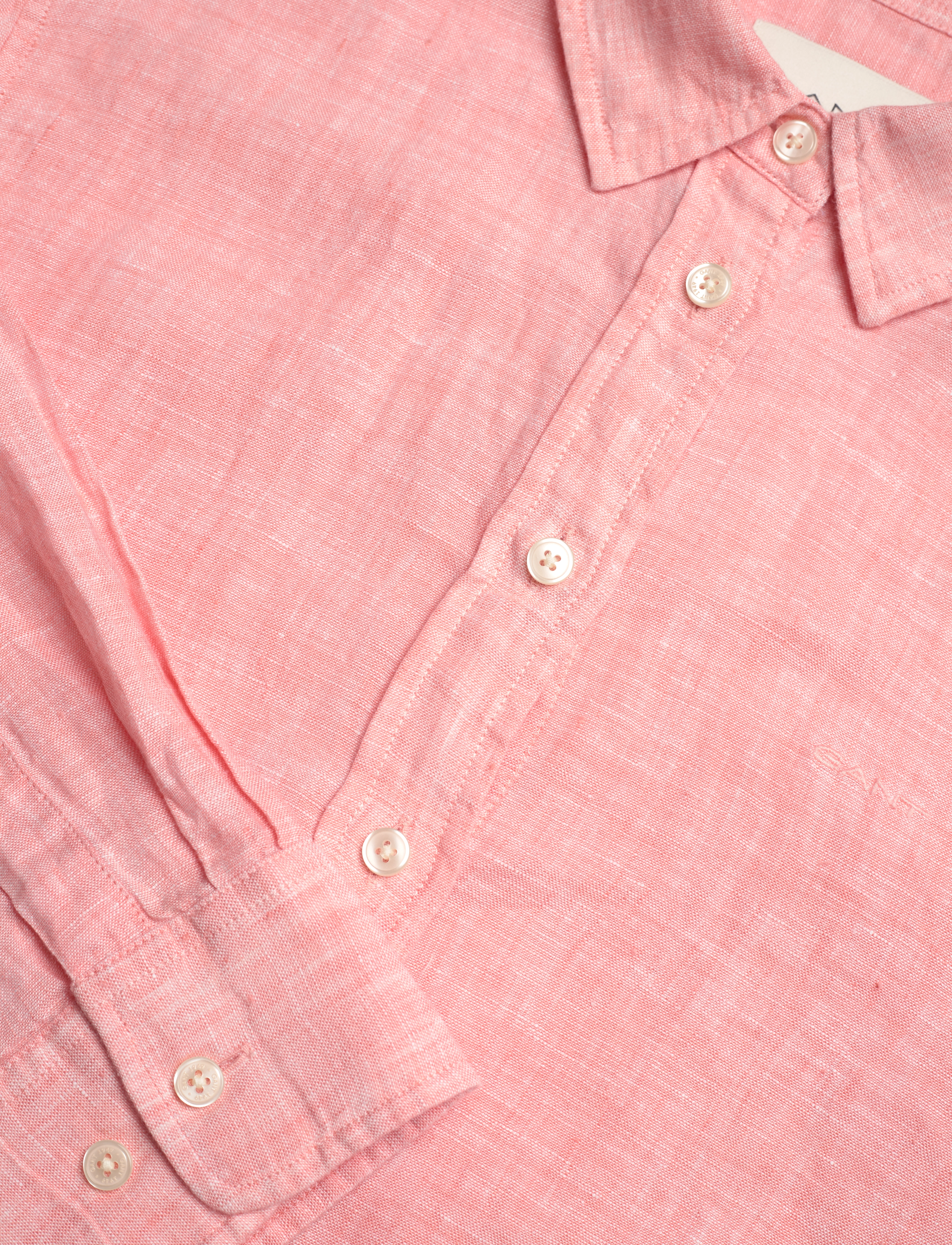 GANT - REG LINEN CHAMBRAY SHIRT - peachy pink - 2