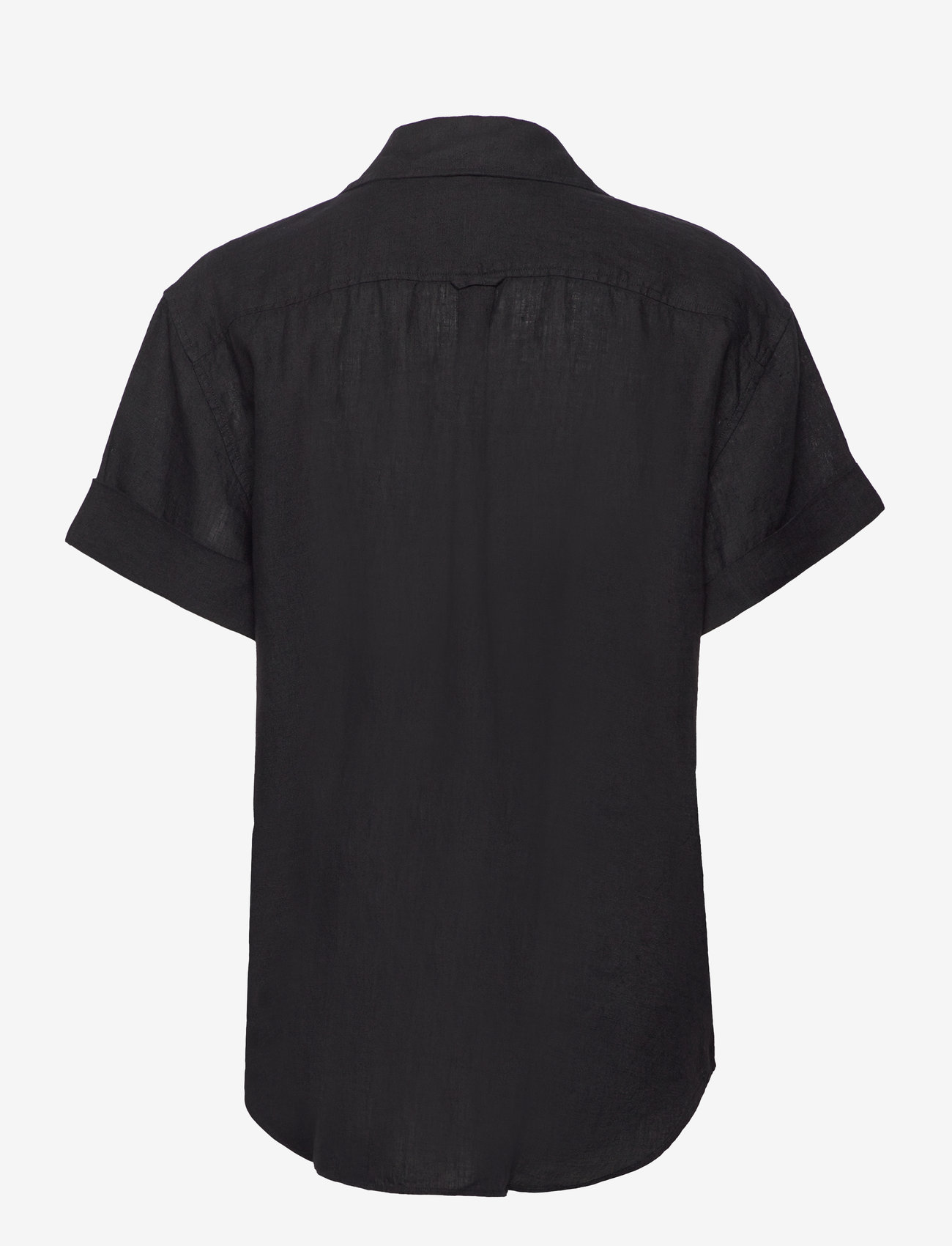 GANT - REL LINEN POPOVER SS SHIRT - hørskjorter - ebony black - 1