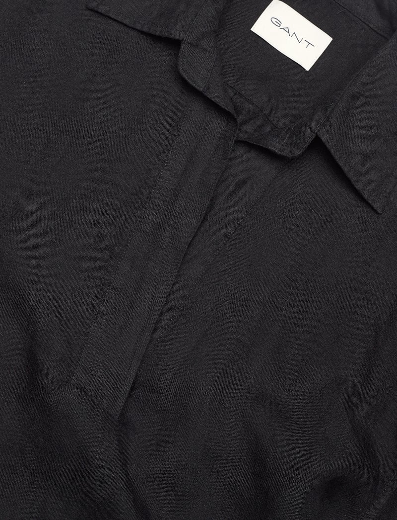 GANT - REL LINEN POPOVER SS SHIRT - leinenhemden - ebony black - 2