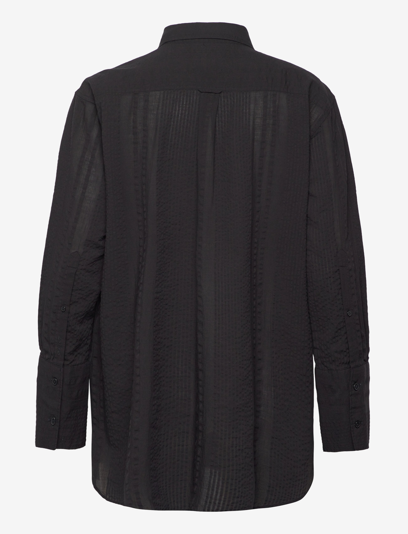GANT - REL SEERSUCKER STRIPE SHIRT - langærmede skjorter - black - 1