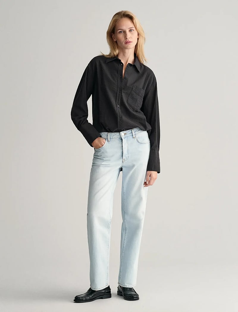 GANT - REL SEERSUCKER STRIPE SHIRT - long-sleeved shirts - black - 5