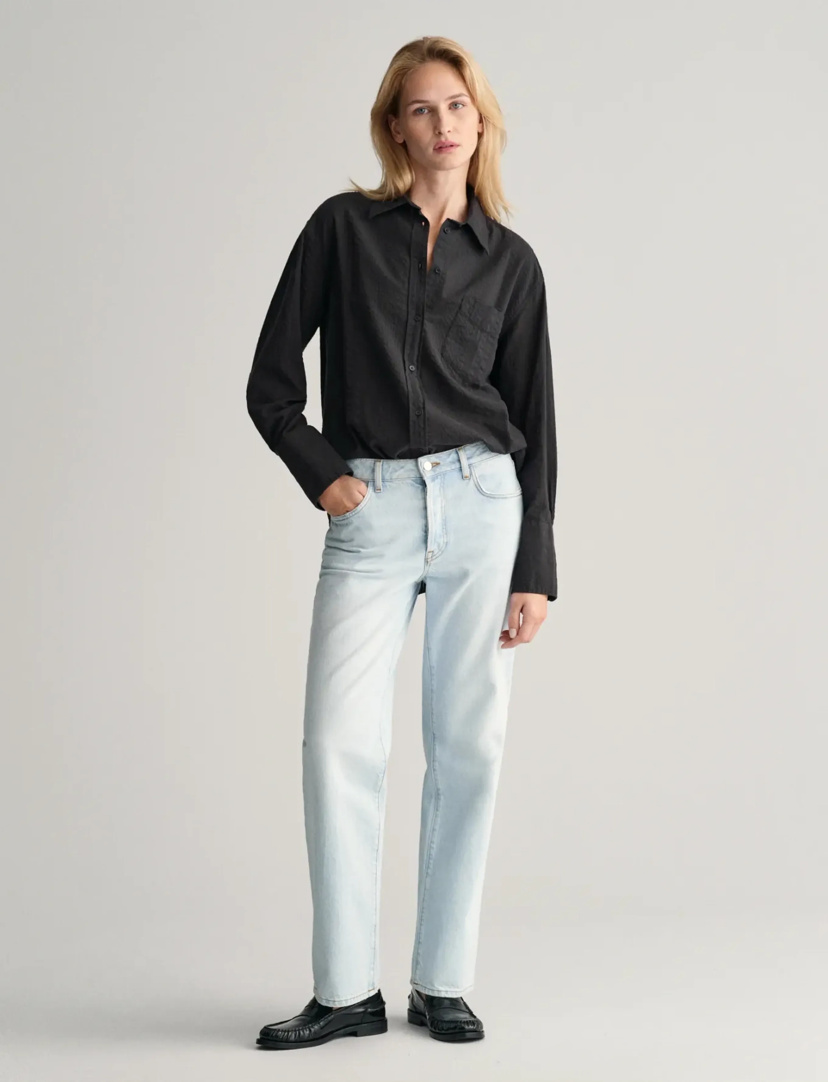 Gant - REL SEERSUCKER STRIPE SHIRT - black - 5