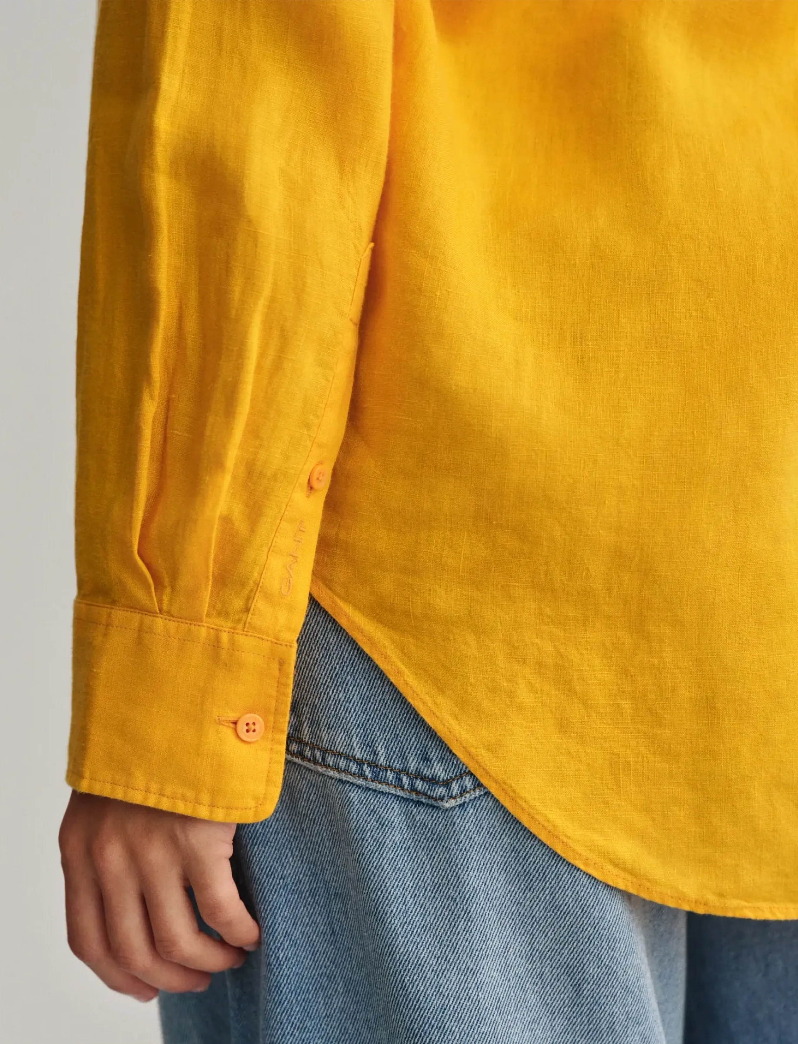 GANT - REL LINEN SHIRT - medal yellow - 4