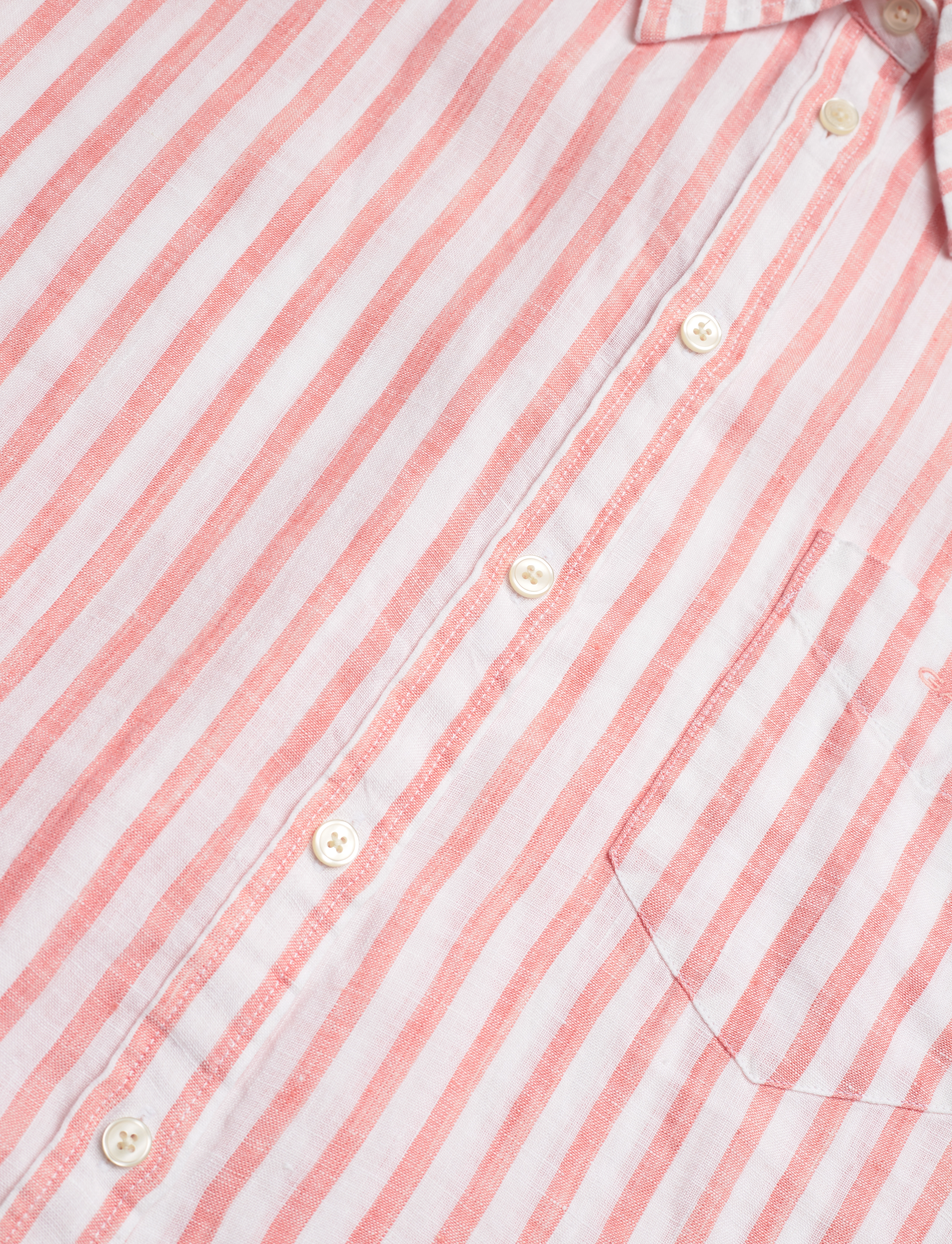 GANT - REL STRIPED LINEN SHIRT - peachy pink - 2