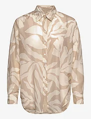 GANT - REL PALM PRINT COT SILK SHIRT - long-sleeved shirts - dry sand - 0
