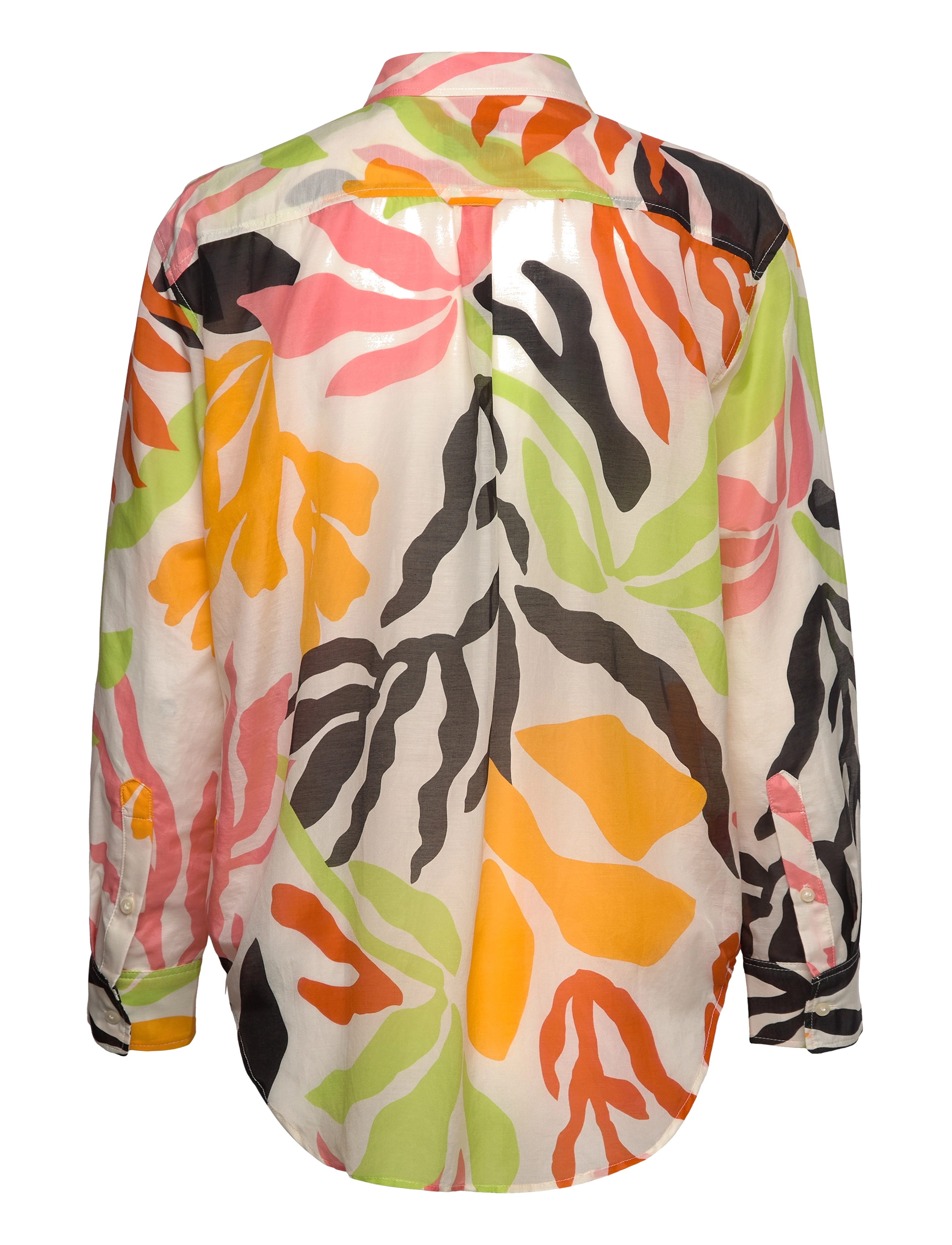 Gant - REL PALM PRINT COT SILK SHIRT - long-sleeved shirts - medal yellow - 2