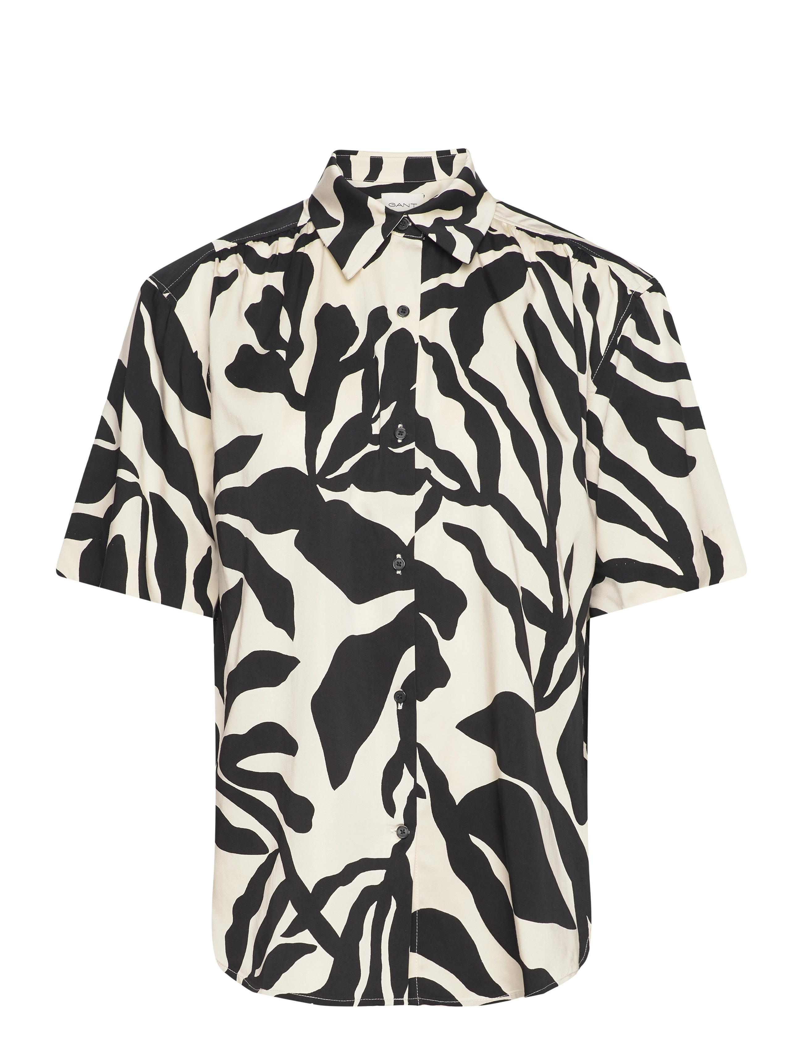 GANT - REL PALM PRINT SS SHIRT - soft oat - 1