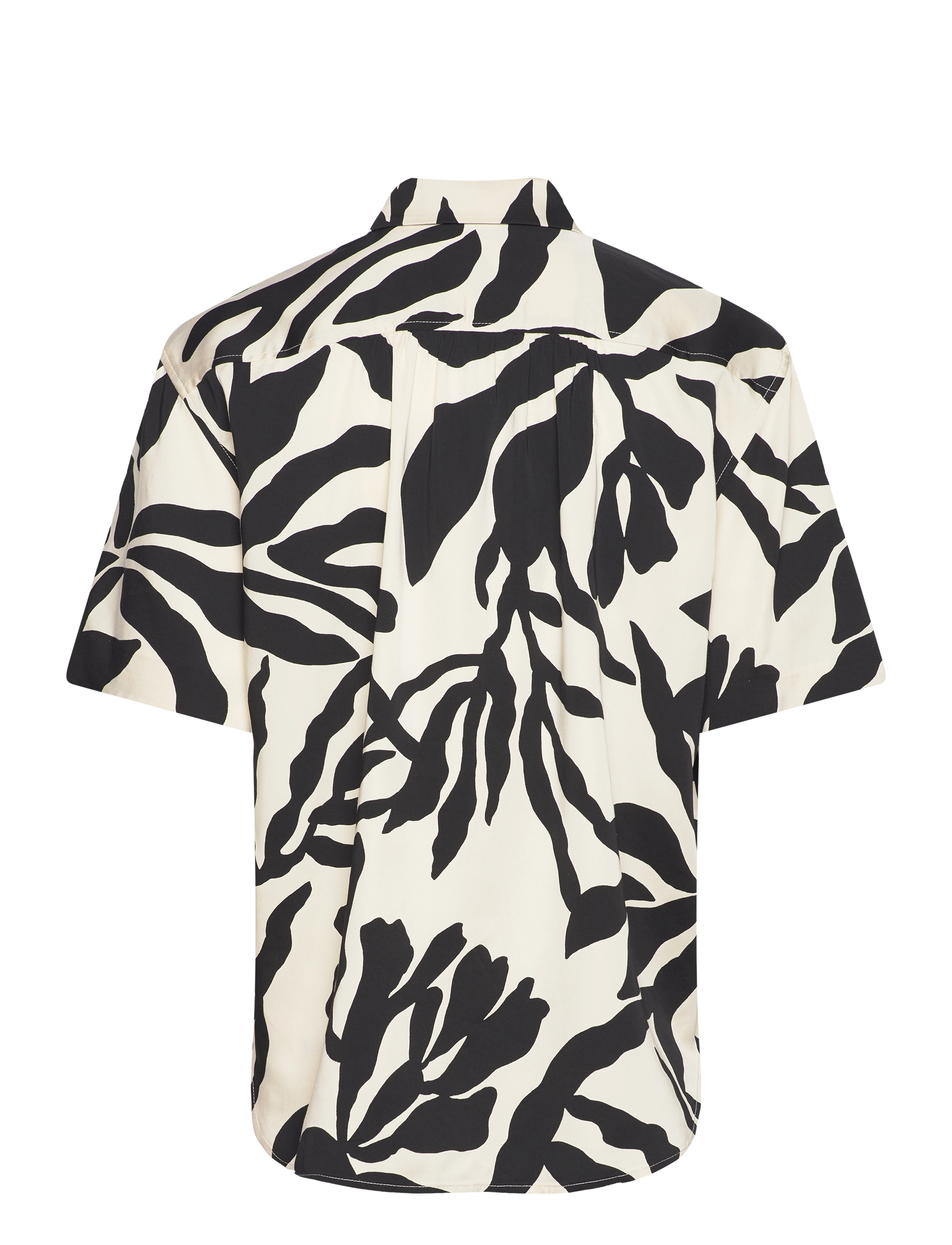 GANT - REL PALM PRINT SS SHIRT - soft oat - 2