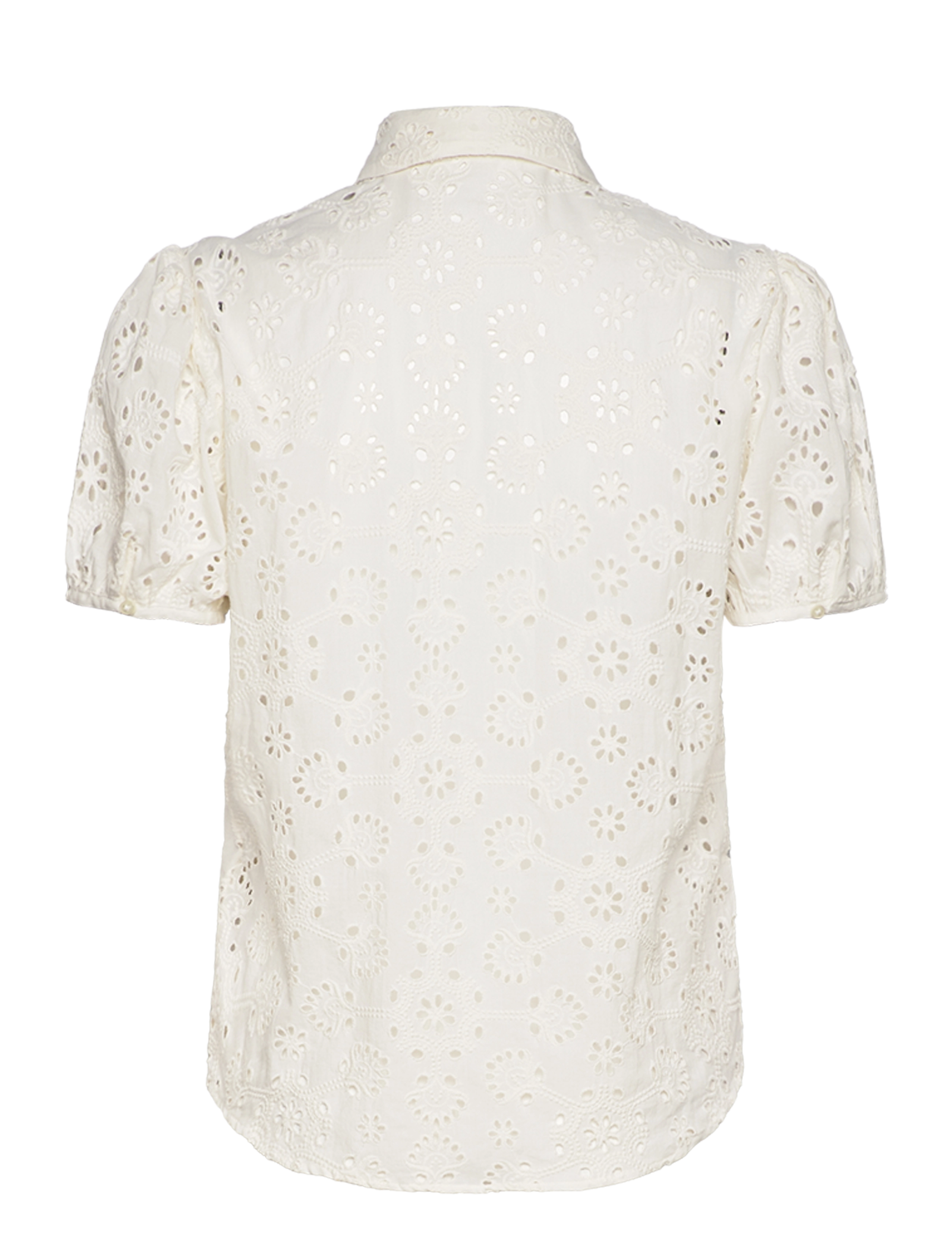 GANT - REG BRODERIE ANGLAISE SS SHIRT - eggshell - 1