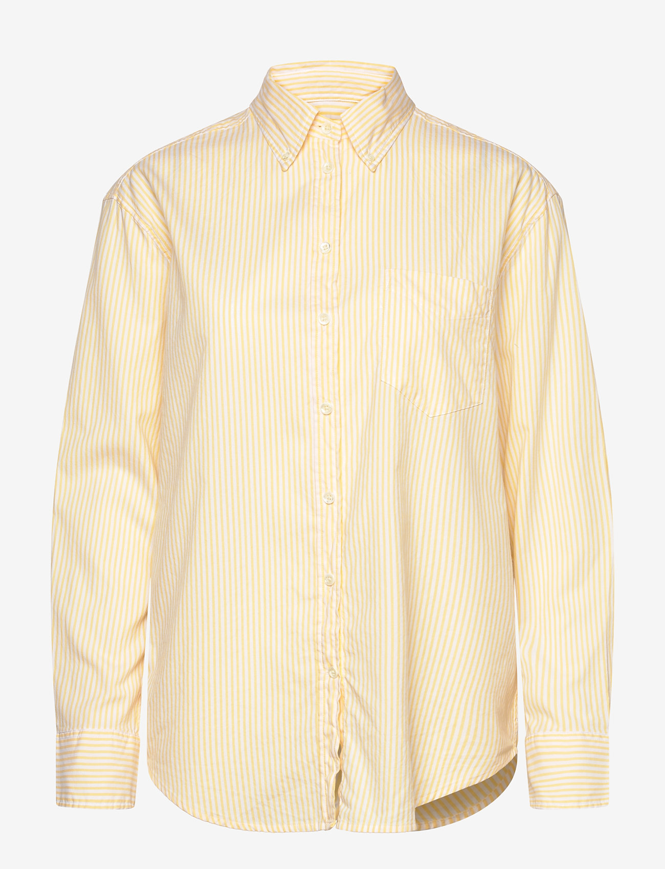 GANT - REL LUXURY OXFORD STRIPED BD SHIRT - langärmlige hemden - dusty light yellow - 1