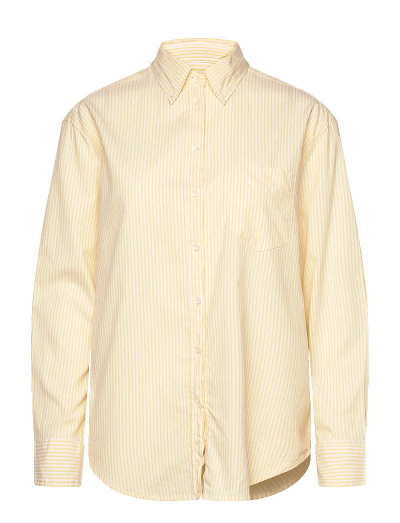 GANT - REL LUXURY OXFORD STRIPED BD SHIRT - langärmlige hemden - dusty light yellow - 1
