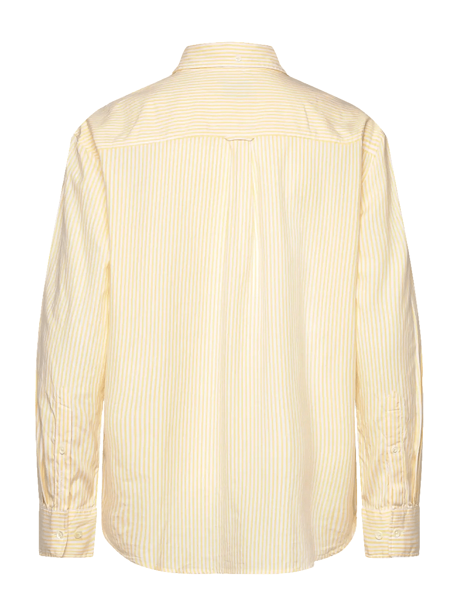 Gant - REL LUXURY OXFORD STRIPED BD SHIRT - langärmlige hemden - dusty light yellow - 2