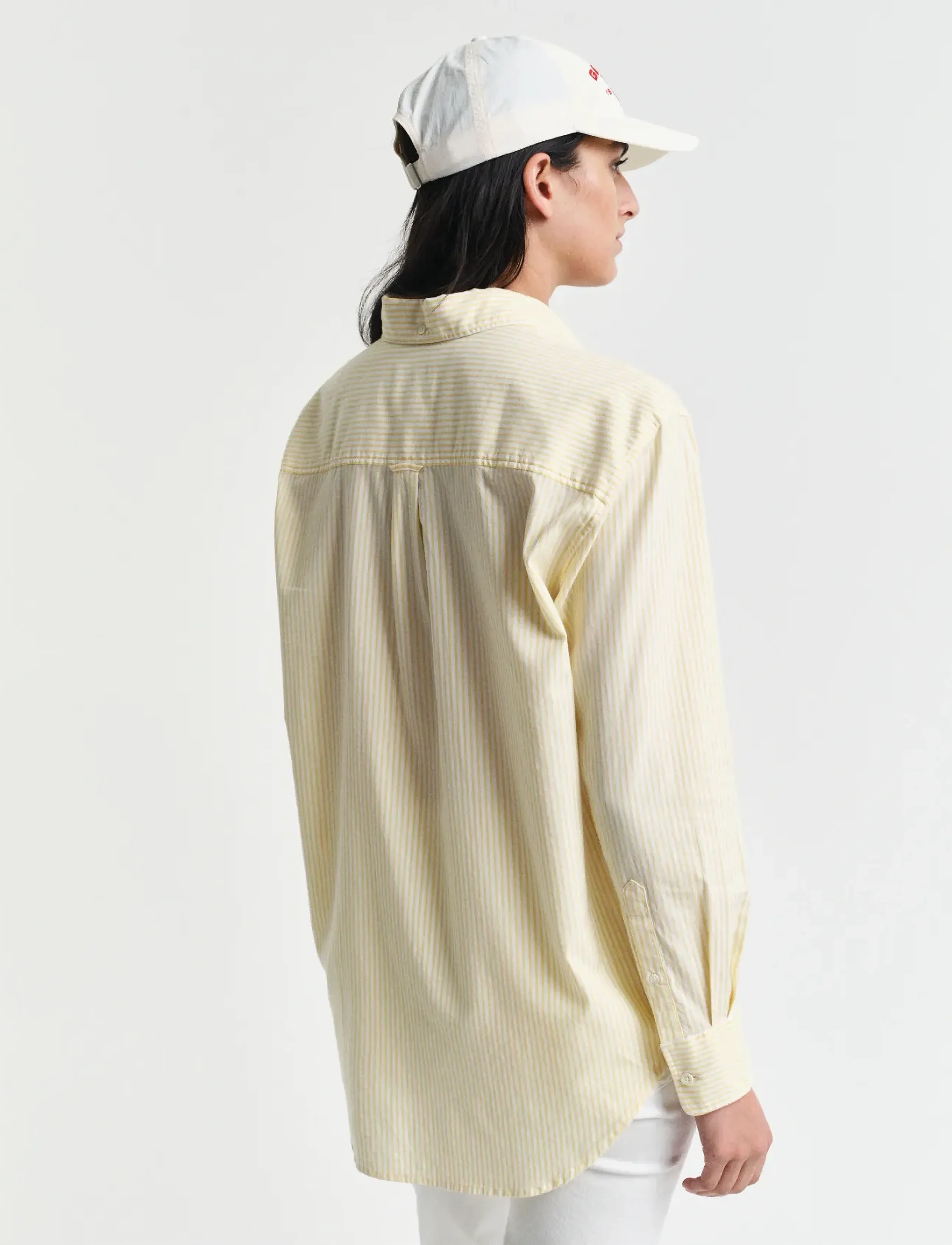 Gant - REL LUXURY OXFORD STRIPED BD SHIRT - langärmlige hemden - dusty light yellow - 3