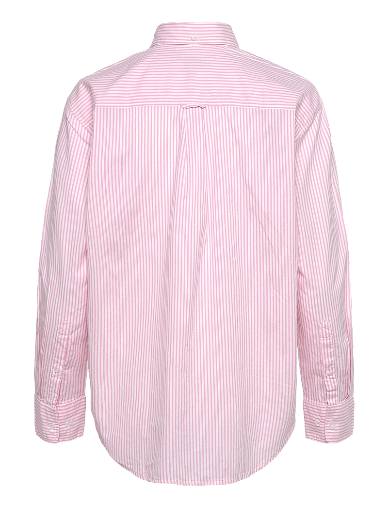 GANT - REL LUXURY OXFORD STRIPED BD SHIRT - långärmade skjortor - geranium pink - 2