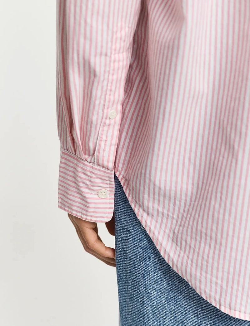 GANT - REL LUXURY OXFORD STRIPED BD SHIRT - långärmade skjortor - geranium pink - 4
