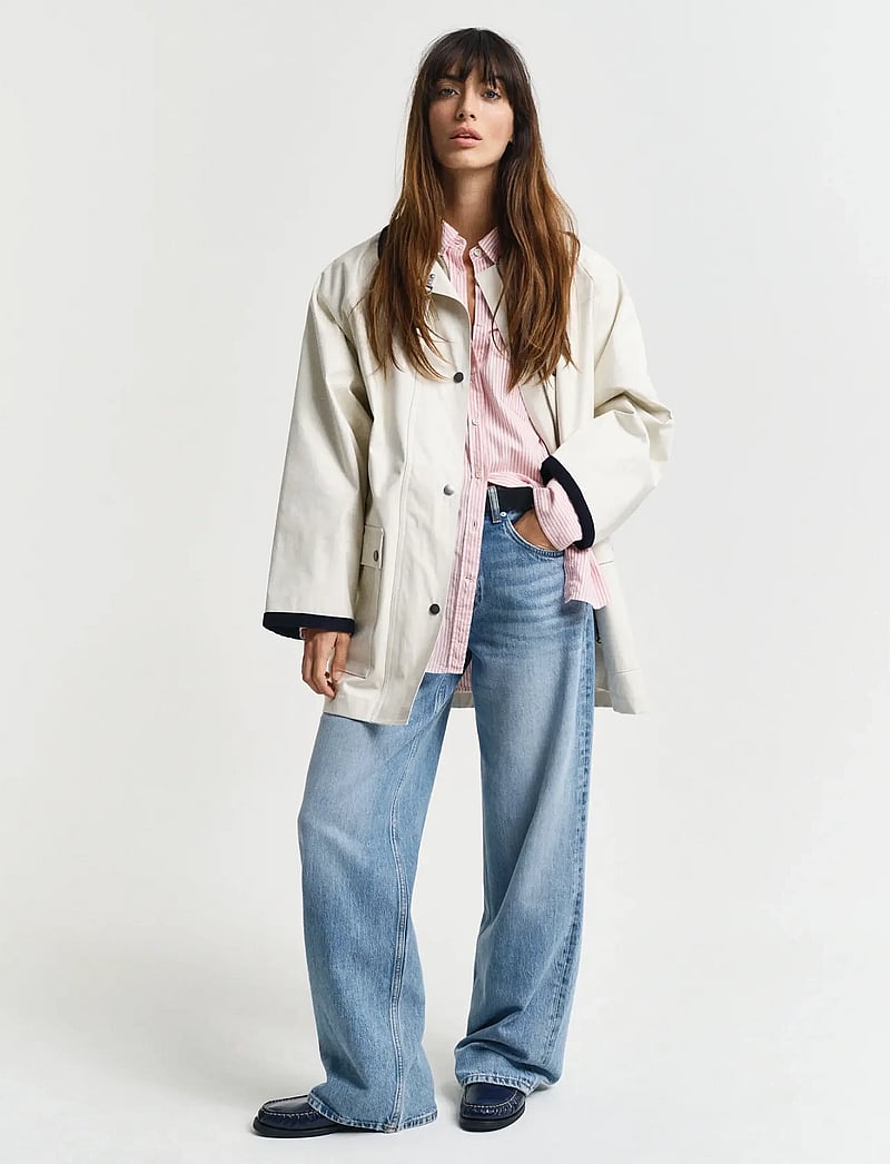 GANT - REL LUXURY OXFORD STRIPED BD SHIRT - långärmade skjortor - geranium pink - 5