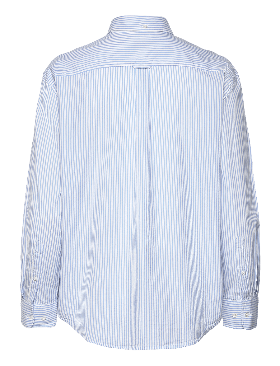 Gant - REL LUXURY OXFORD STRIPED BD SHIRT - langærmede skjorter - muted blue - 2