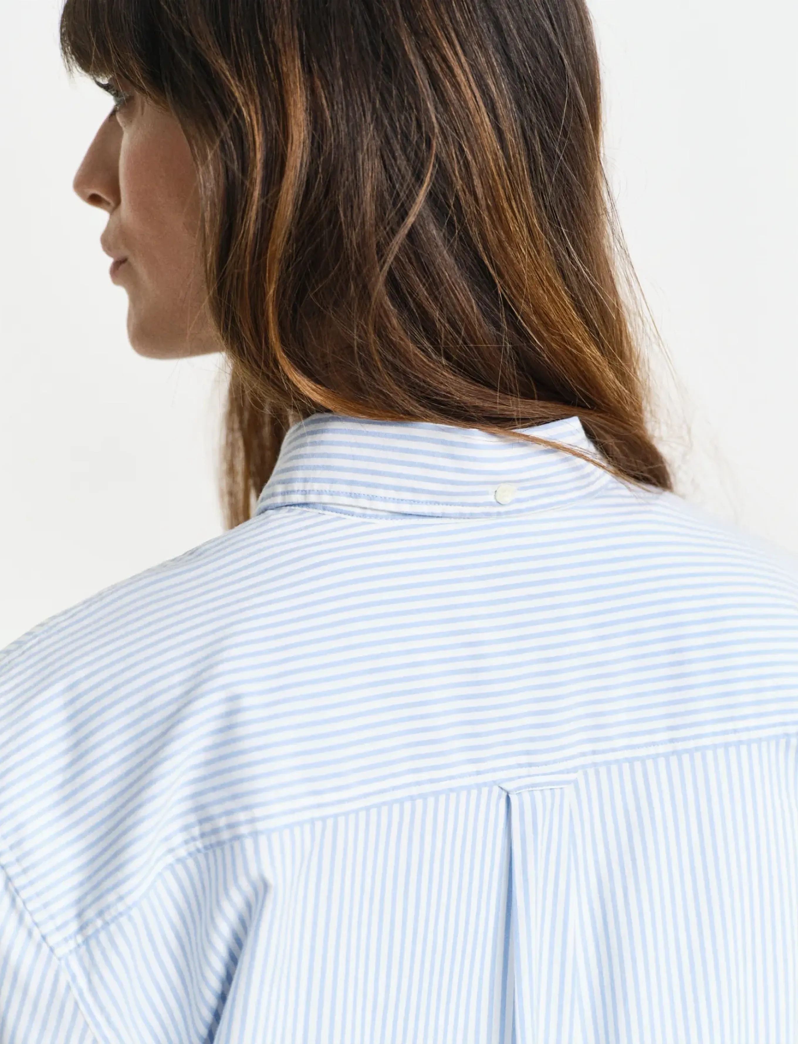 Gant - REL LUXURY OXFORD STRIPED BD SHIRT - langærmede skjorter - muted blue - 4