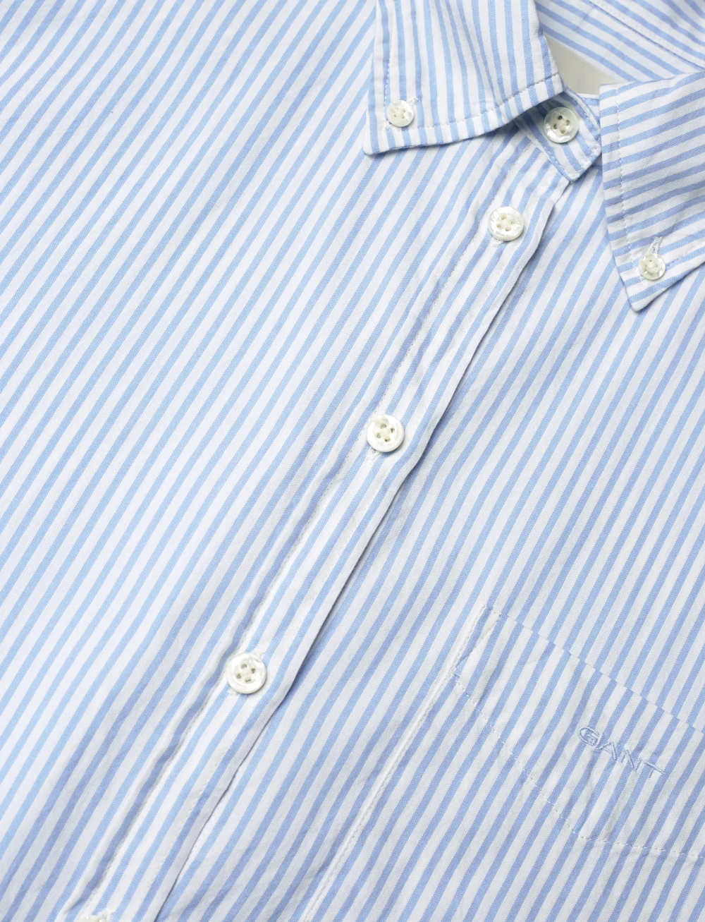 GANT - REL LUXURY OXFORD STRIPED BD SHIRT - långärmade skjortor - muted blue - 2