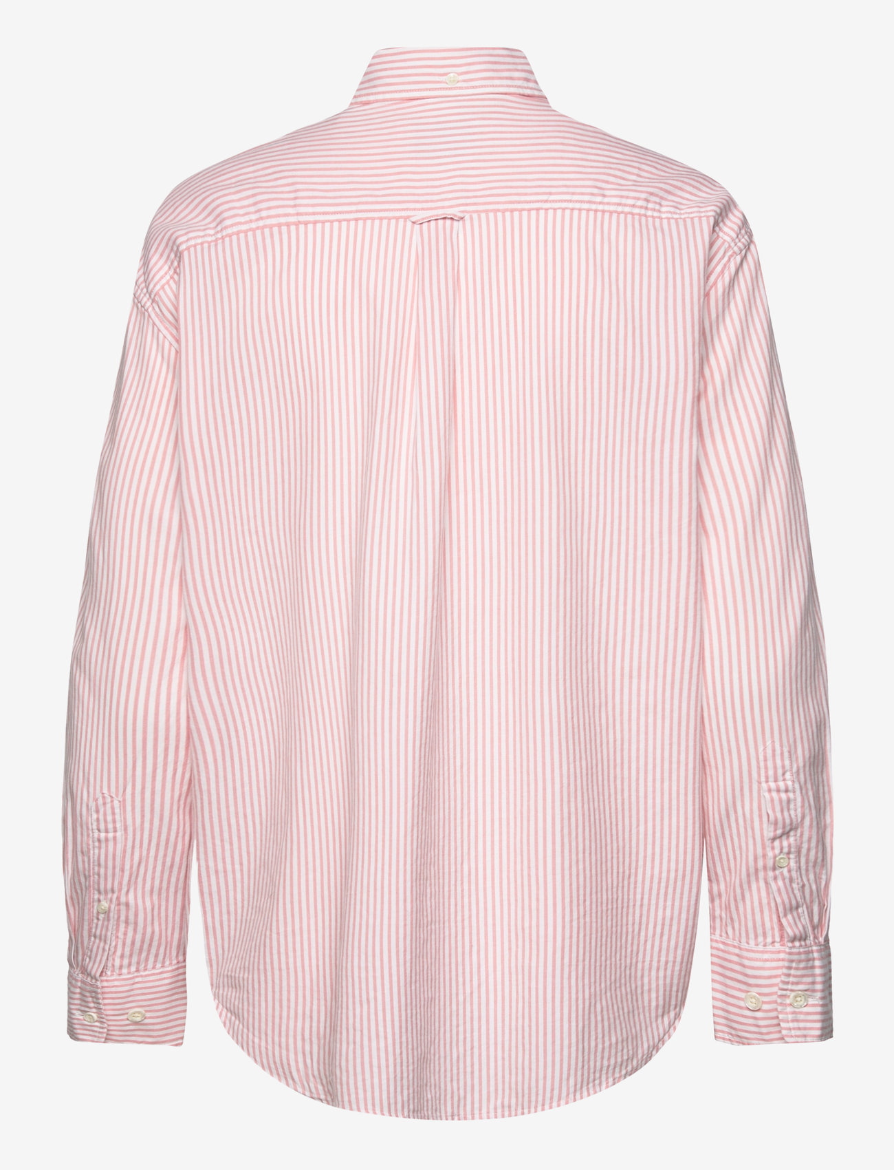 GANT - REL LUXURY OXFORD STRIPED BD SHIRT - långärmade skjortor - peachy pink - 1