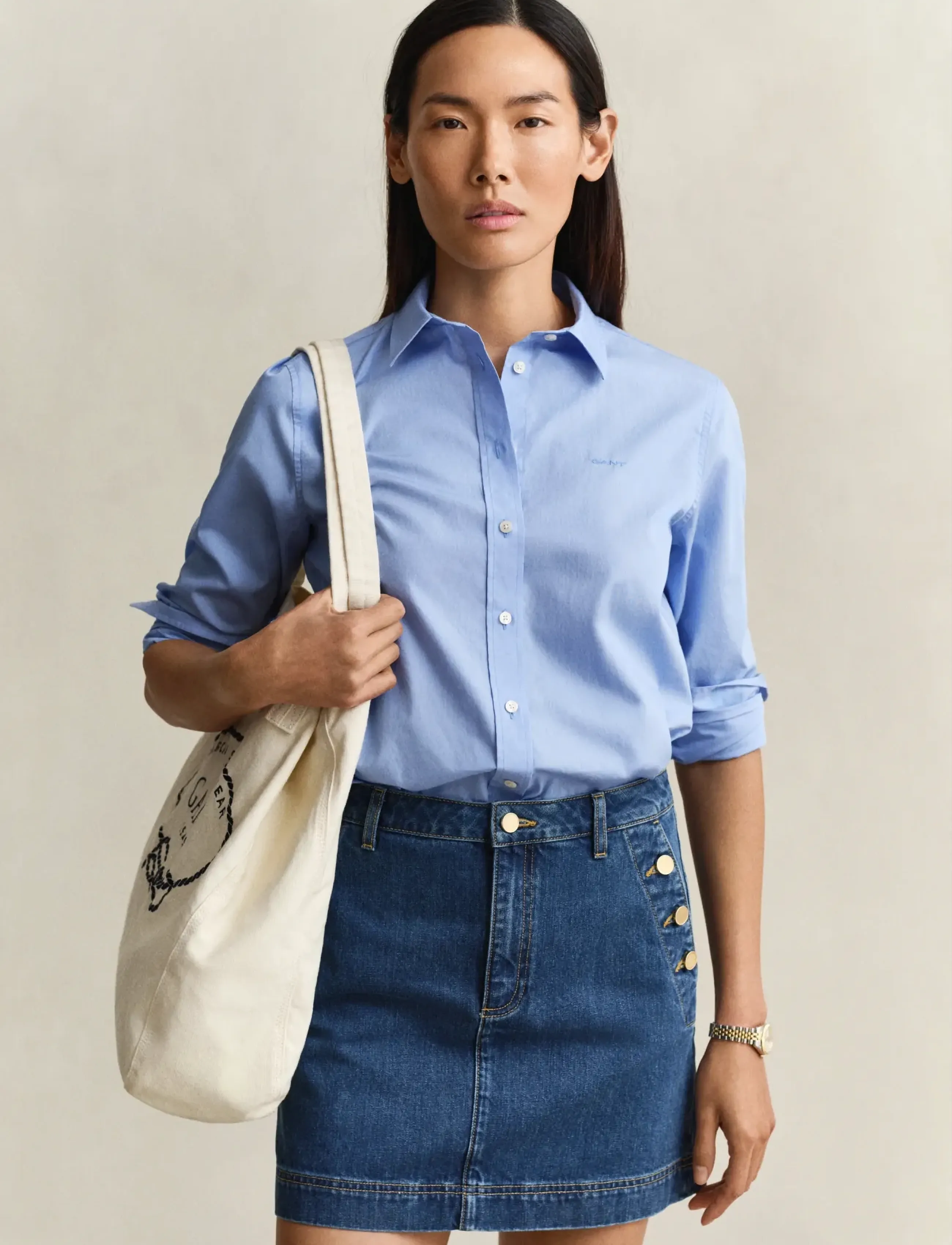 GANT REG CLASSIC POPLIN SHIRT - Blusar & Skjortor - HYDRANGEA BLUE / blue