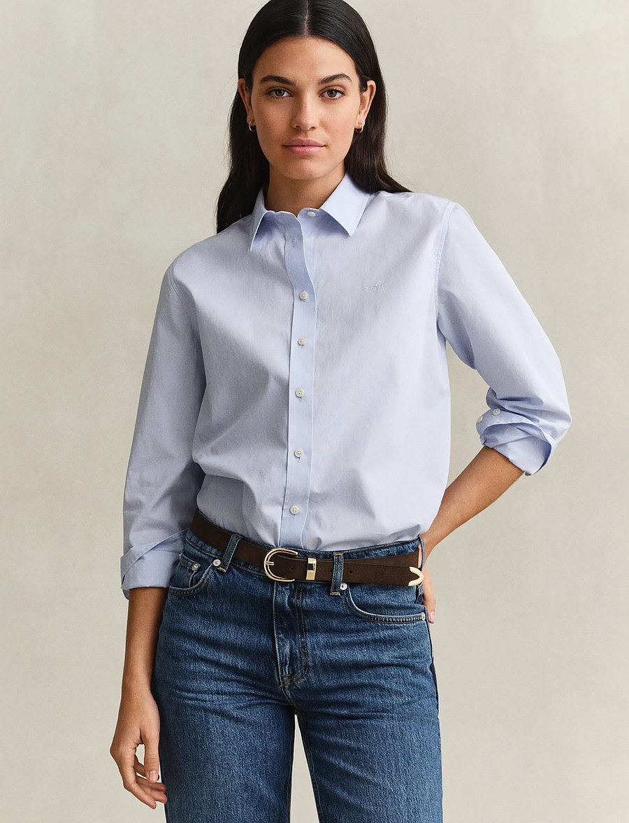 Gant - REG CLASSIC POPLIN SHIRT - long-sleeved shirts - light blue - 0