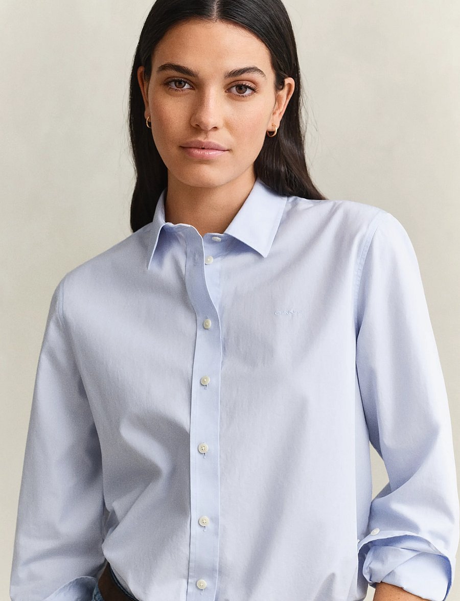 Gant - REG CLASSIC POPLIN SHIRT - long-sleeved shirts - light blue - 3