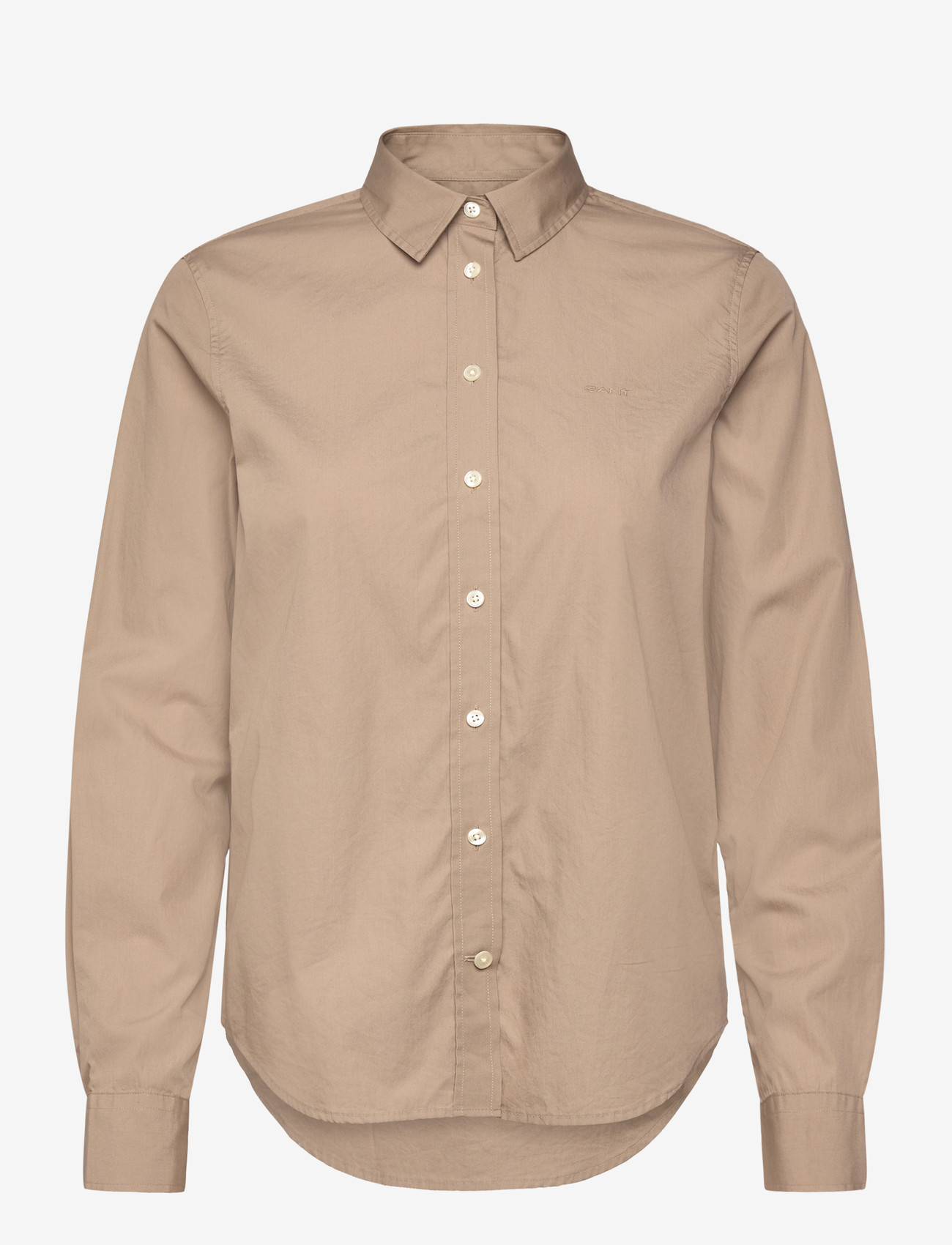 GANT - REG CLASSIC POPLIN SHIRT - langærmede skjorter - taupe beige - 0