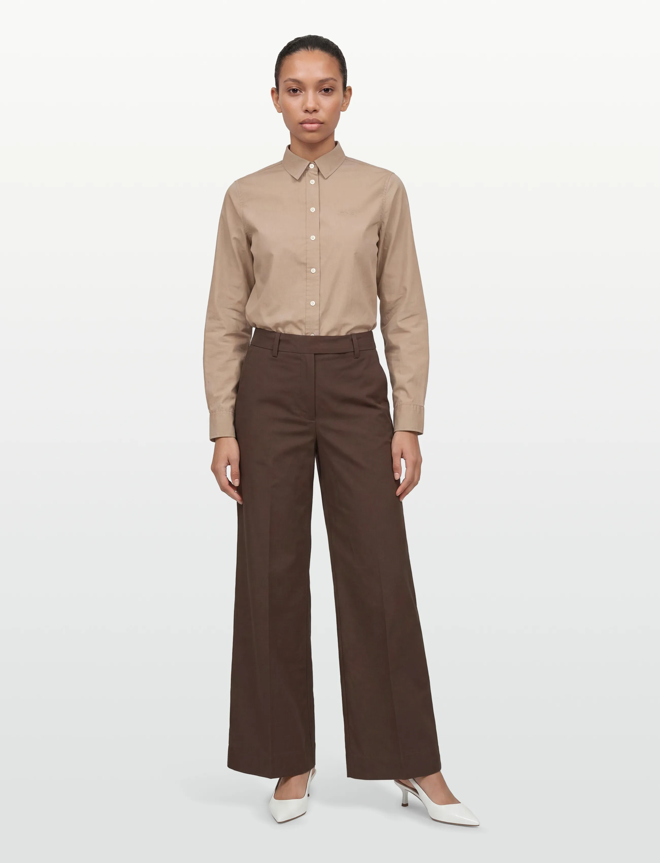 Gant Reg Classic Poplin Shirt, 38, Shirts, Beige - Long-sleeved, Frauen