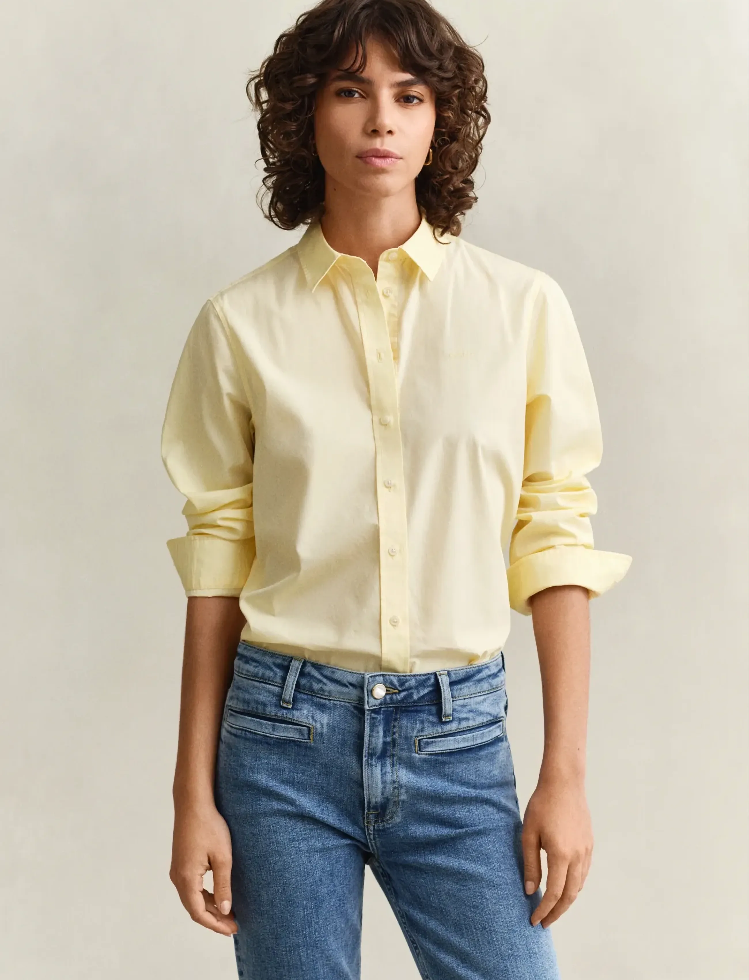 GANT REG CLASSIC POPLIN SHIRT - Särgid - VANILLA YELLOW / yellow