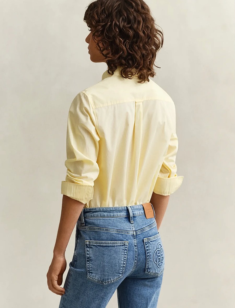 Gant - REG CLASSIC POPLIN SHIRT - langärmlige hemden - vanilla yellow - 2