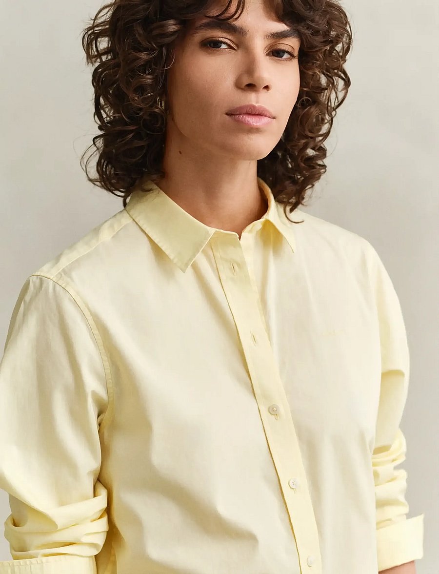 Gant - REG CLASSIC POPLIN SHIRT - langärmlige hemden - vanilla yellow - 3
